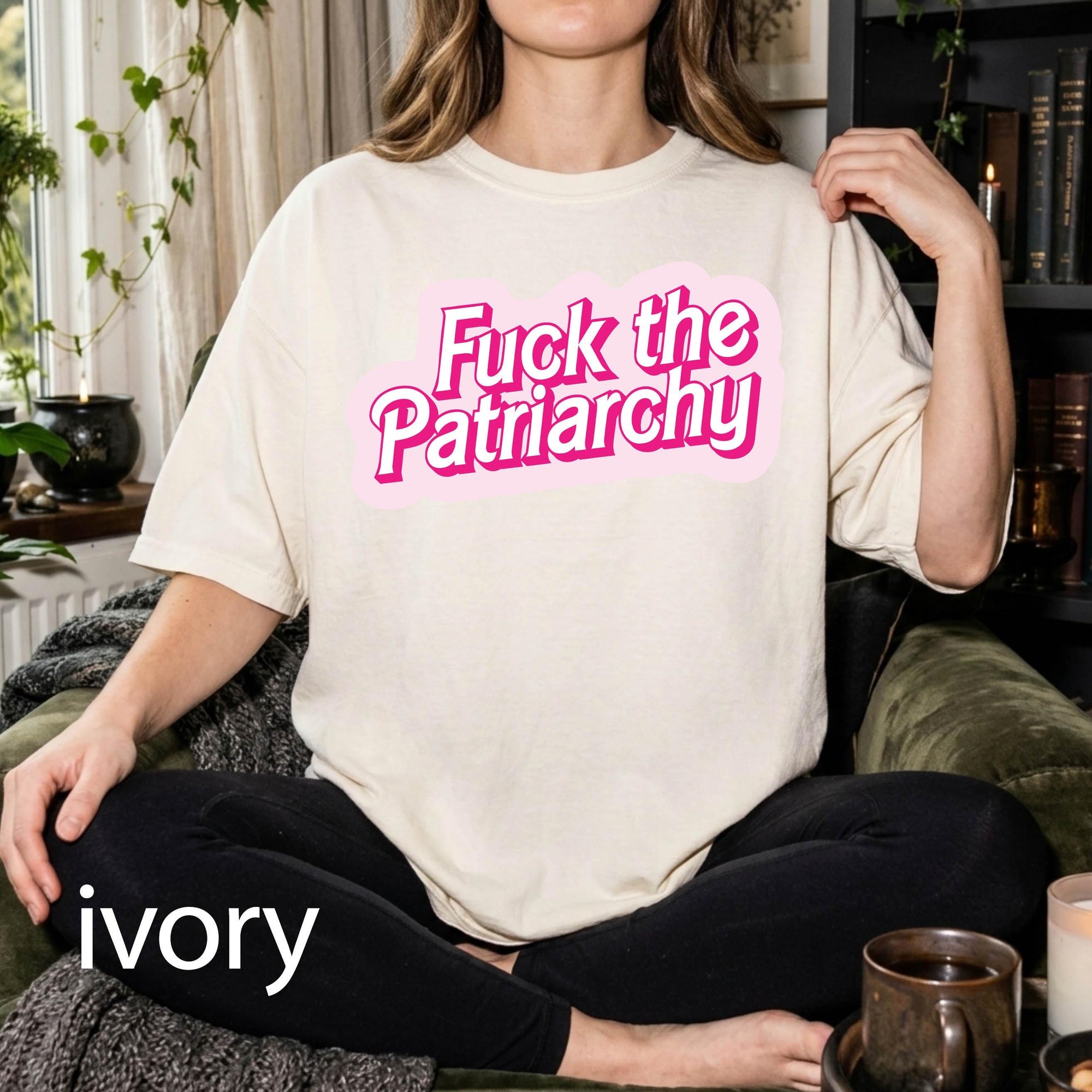 Fuck The Patriarchy Comfort Colors Graphic Tee, Feminist Shirt, Retro Pink Bubble Text Tee, Bold Statement Shirt, Girl Power Gift