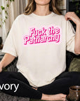 Fuck The Patriarchy Comfort Colors Graphic Tee, Feminist Shirt, Retro Pink Bubble Text Tee, Bold Statement Shirt, Girl Power Gift