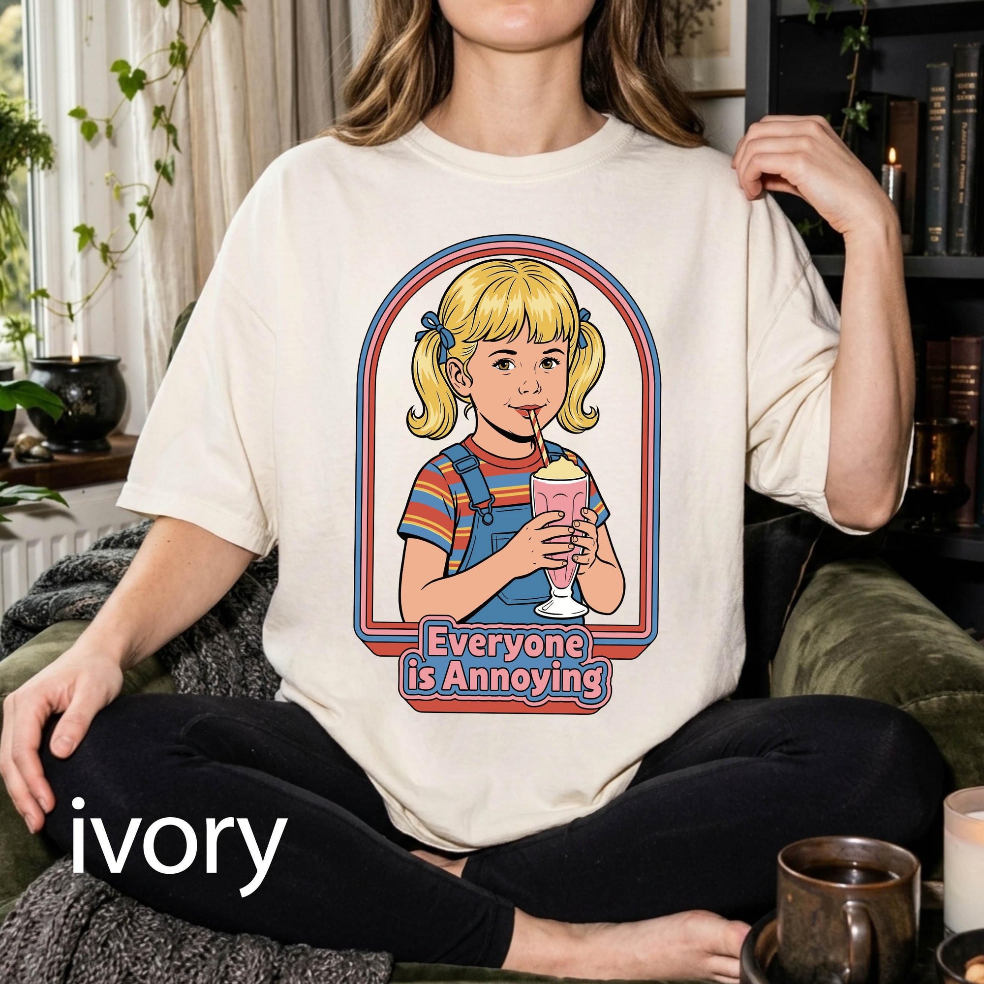 Everyone Is Annoying Comfort Colors Graphic Tee, Retro Milkshake Shirt, Sarcastic Funny Tee, Vintage 70s Style Shirt