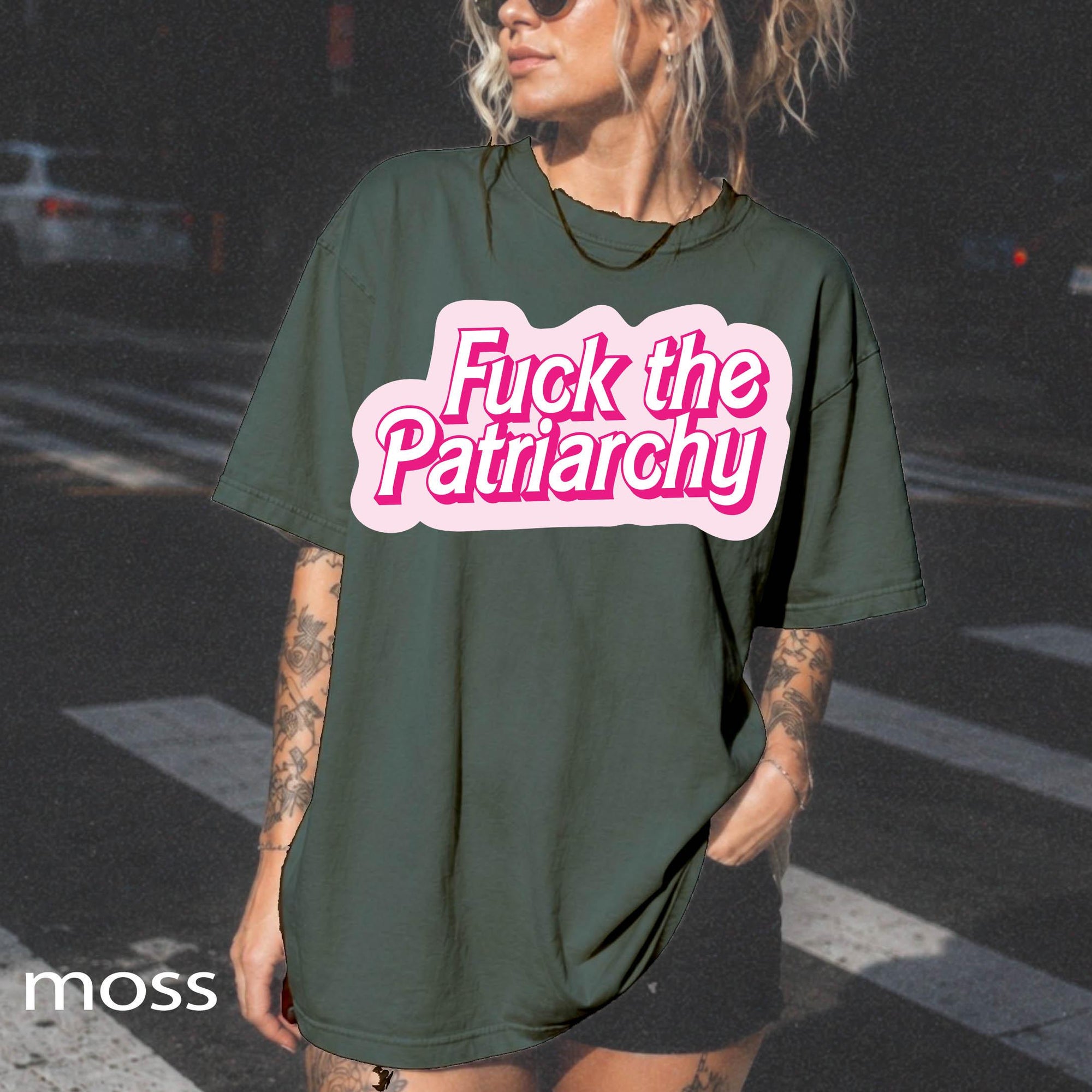 Fuck The Patriarchy Comfort Colors Graphic Tee, Feminist Shirt, Retro Pink Bubble Text Tee, Bold Statement Shirt, Girl Power Gift