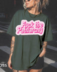 Fuck The Patriarchy Comfort Colors Graphic Tee, Feminist Shirt, Retro Pink Bubble Text Tee, Bold Statement Shirt, Girl Power Gift