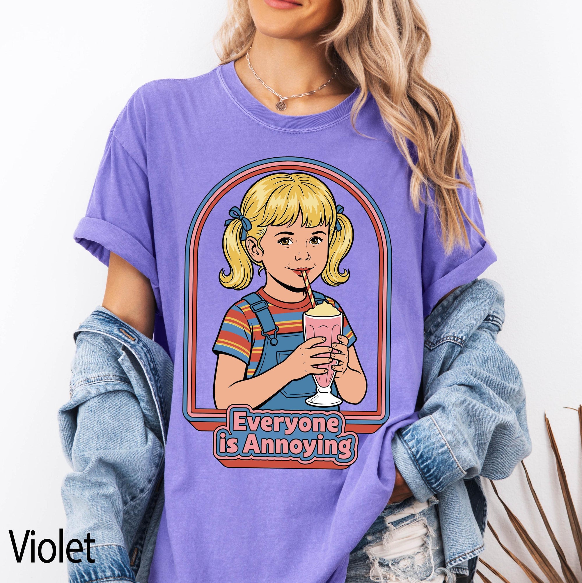 Everyone Is Annoying Comfort Colors Graphic Tee, Retro Milkshake Shirt, Sarcastic Funny Tee, Vintage 70s Style Shirt