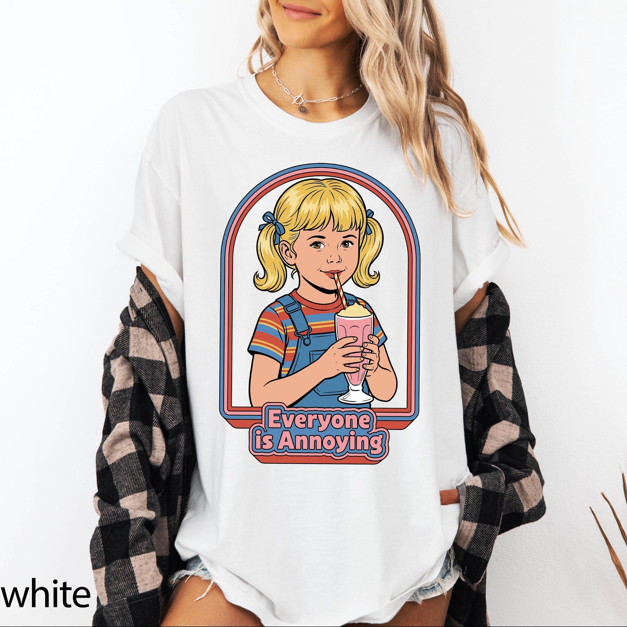 Everyone Is Annoying Comfort Colors Graphic Tee, Retro Milkshake Shirt, Sarcastic Funny Tee, Vintage 70s Style Shirt