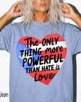 Puerto Rico Flag Heart Comfort Colors Graphic Tee, Love Over Hate Shirt, Puerto Rican Pride Tee, Boricua Gift Shirt, Cultural Heritage Tee