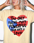 Puerto Rico Flag Heart Comfort Colors Graphic Tee, Love Over Hate Shirt, Puerto Rican Pride Tee, Boricua Gift Shirt, Cultural Heritage Tee