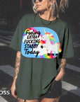 Feeling Extra Fucking Stabby Today Comfort Colors Graphic Tee, Funny Unicorn Shirt, Sarcastic Rainbow Tee, Adult Humor Gift Shirt