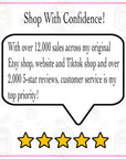 a speech bubble containing text, with a 5-star rating and a 5-star review visible below it.
