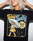 Stay Salty Melt Ice Comfort Colors Tee Shirt, Vintage Illustration Tee, Political Statement T-Shirt, Retro Rain Girl Graphic Shirt,