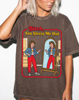 a woman standing in front of a mirror, with a sign above her that says "Bitch, You Stress Me Out".