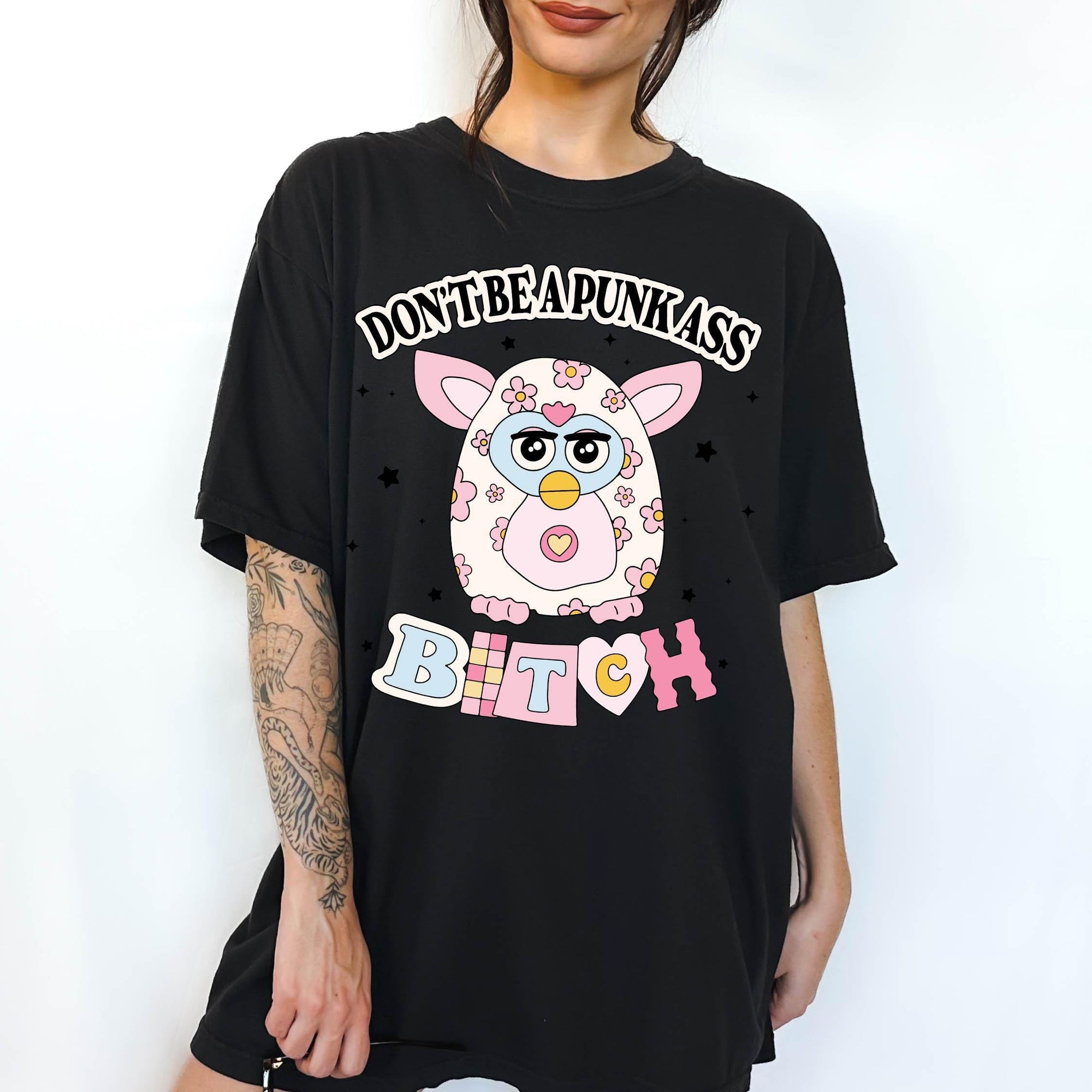 Don't Be A Punk Ass Bitch Shirt, Funny Furby Graphic Tee, Sarcastic Y2K T-Shirt, Adult Humor Retro Shirt, Comfort Colors Tee