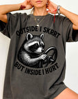 Outside I Skrrt But Inside I Hurt Shirt, Funny Raccoon Meme Tee, Sarcastic Mental Health T-Shirt, Trash Panda Shirt, Comfort Colors Tee