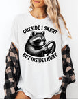 Outside I Skrrt But Inside I Hurt Shirt, Funny Raccoon Meme Tee, Sarcastic Mental Health T-Shirt, Trash Panda Shirt, Comfort Colors Tee