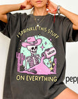 Sarcasm Skeleton Comfort Colors Graphic Tee, I Sprinkle This Stuff On Everything Shirt, Funny Cowgirl Skeleton Tee, Sarcastic Western Gift