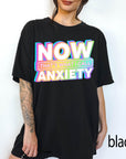 Now That's What I Call Anxiety Comfort Colors Graphic Tee, Funny Retro Shirt, Sarcastic Mental Health Tee, Y2K Holographic Print Shirt