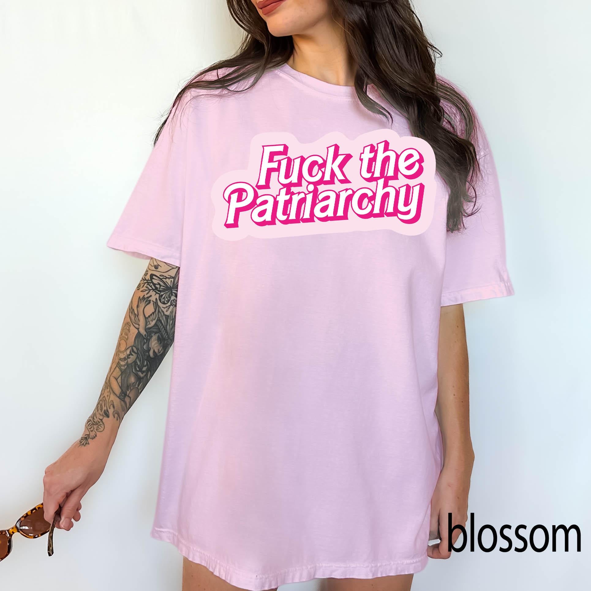 Fuck The Patriarchy Comfort Colors Graphic Tee, Feminist Shirt, Retro Pink Bubble Text Tee, Bold Statement Shirt, Girl Power Gift