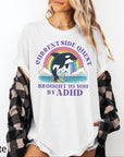 Funny ADHD Orca Comfort Colors Graphic Tee, Current Side Quest Shirt, Rainbow Whale Shirt, ADHD Awareness Tee, Neurodivergent Gift