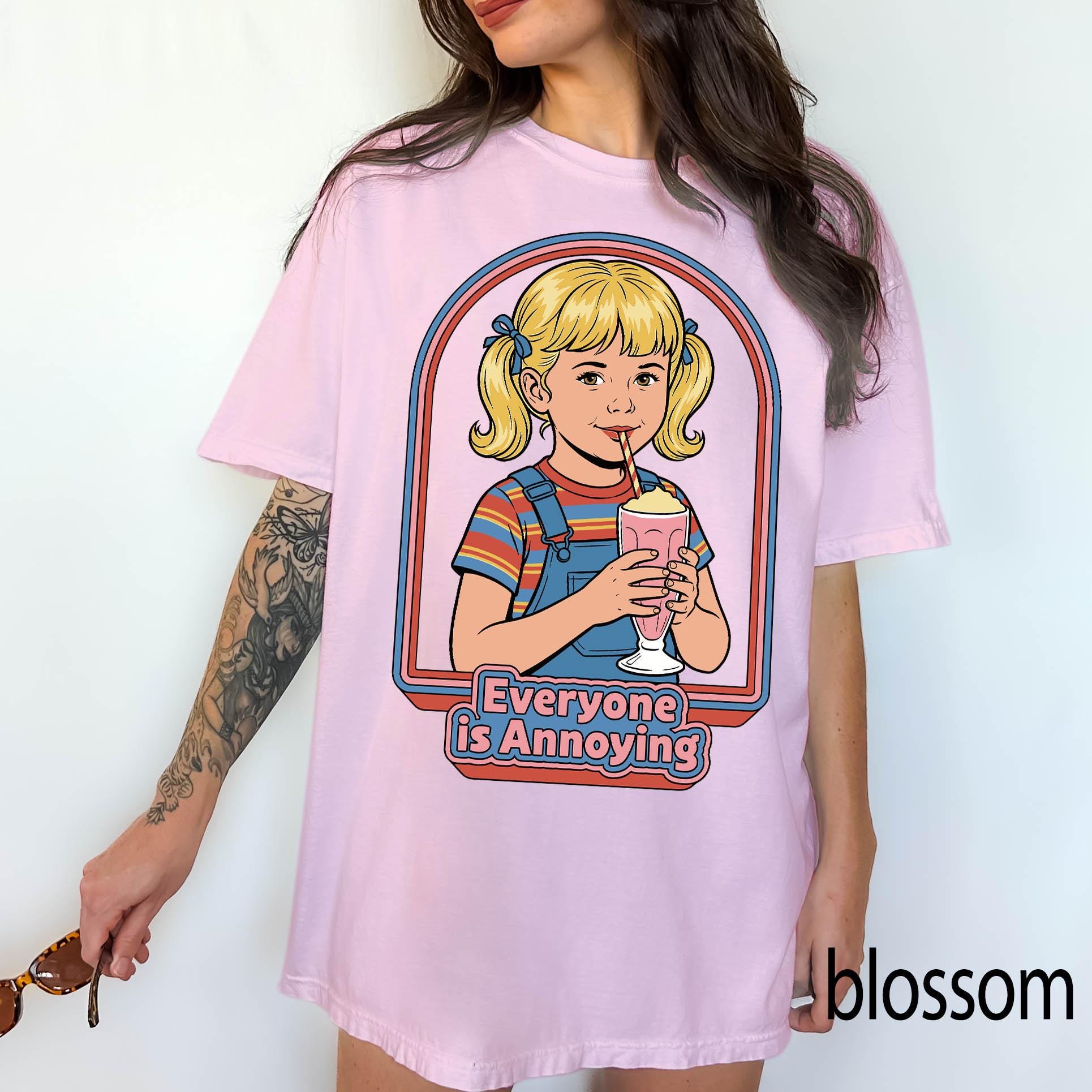Everyone Is Annoying Comfort Colors Graphic Tee, Retro Milkshake Shirt, Sarcastic Funny Tee, Vintage 70s Style Shirt