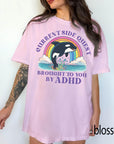 Funny ADHD Orca Comfort Colors Graphic Tee, Current Side Quest Shirt, Rainbow Whale Shirt, ADHD Awareness Tee, Neurodivergent Gift