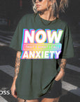 Now That's What I Call Anxiety Comfort Colors Graphic Tee, Funny Retro Shirt, Sarcastic Mental Health Tee, Y2K Holographic Print Shirt