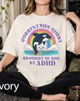 Funny ADHD Orca Comfort Colors Graphic Tee, Current Side Quest Shirt, Rainbow Whale Shirt, ADHD Awareness Tee, Neurodivergent Gift