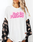 Fuck The Patriarchy Comfort Colors Graphic Tee, Feminist Shirt, Retro Pink Bubble Text Tee, Bold Statement Shirt, Girl Power Gift