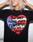 Puerto Rico Flag Heart Comfort Colors Graphic Tee, Love Over Hate Shirt, Puerto Rican Pride Tee, Boricua Gift Shirt, Cultural Heritage Tee