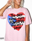 Puerto Rico Flag Heart Comfort Colors Graphic Tee, Love Over Hate Shirt, Puerto Rican Pride Tee, Boricua Gift Shirt, Cultural Heritage Tee
