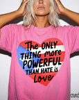 Puerto Rico Flag Heart Comfort Colors Graphic Tee, Love Over Hate Shirt, Puerto Rican Pride Tee, Boricua Gift Shirt, Cultural Heritage Tee