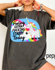 Feeling Extra Fucking Stabby Today Comfort Colors Graphic Tee, Funny Unicorn Shirt, Sarcastic Rainbow Tee, Adult Humor Gift Shirt