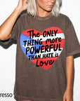 Puerto Rico Flag Heart Comfort Colors Graphic Tee, Love Over Hate Shirt, Puerto Rican Pride Tee, Boricua Gift Shirt, Cultural Heritage Tee